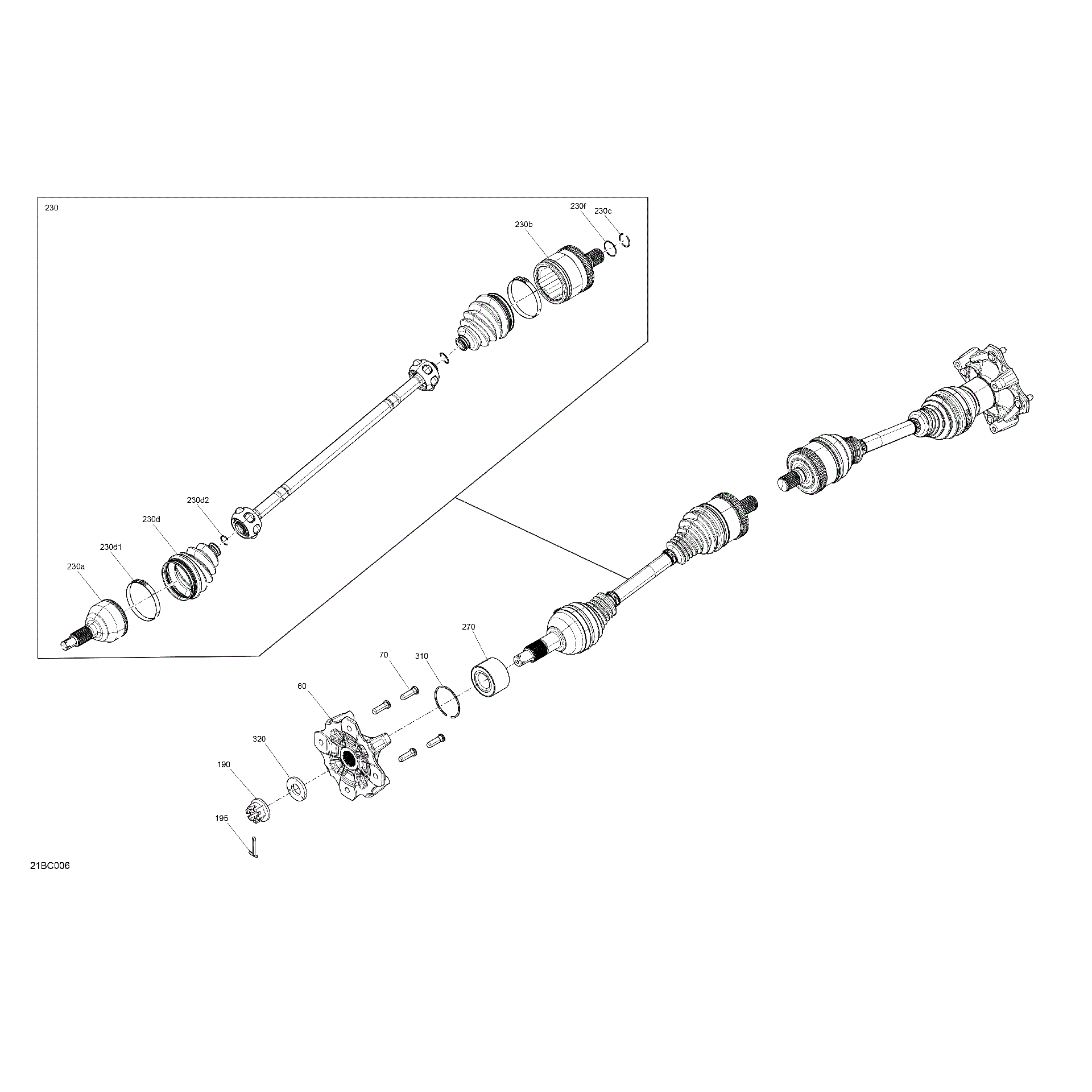 An Image of a Genuine Can-Am Parts Schematic Diagram showing the schematic - DRIVE - REAR - COMMON PARTS