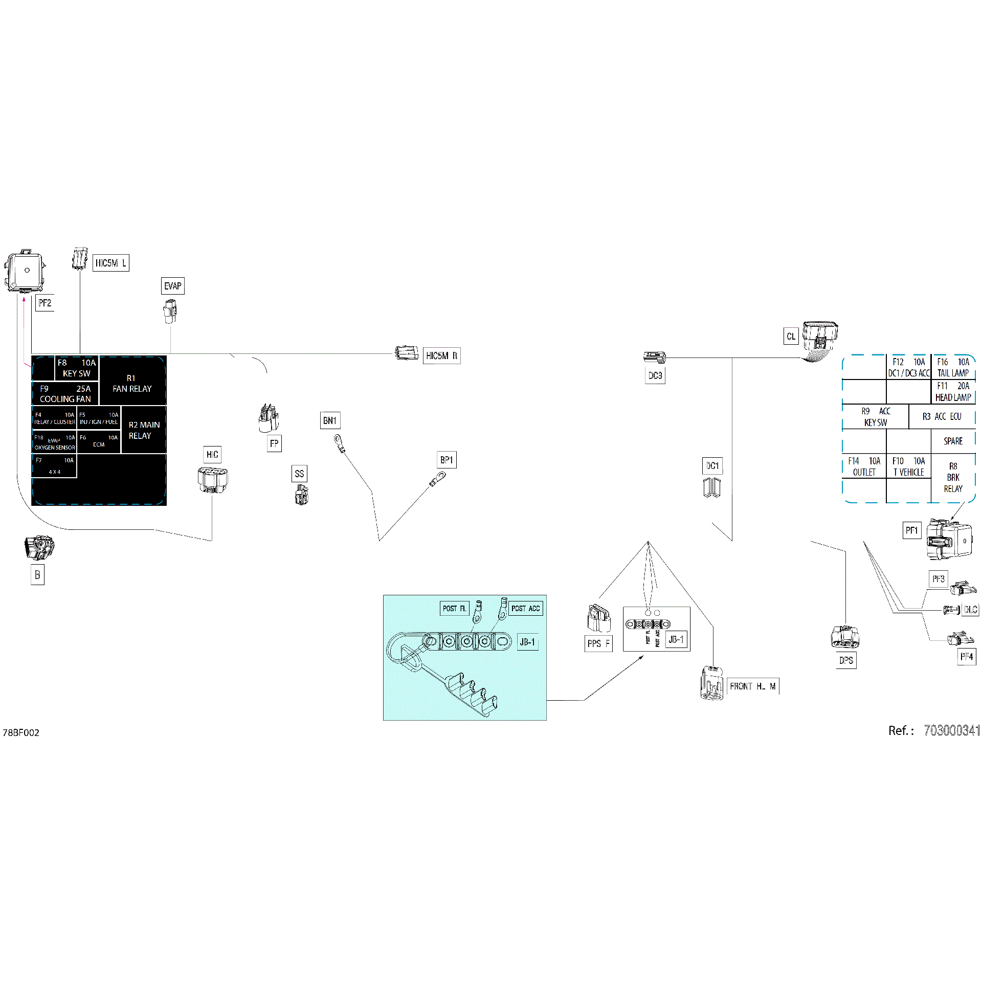 An Image of a Genuine Can-Am Parts Schematic Diagram showing the schematic - ELECTRIC - MAIN HARNESS - 710007674