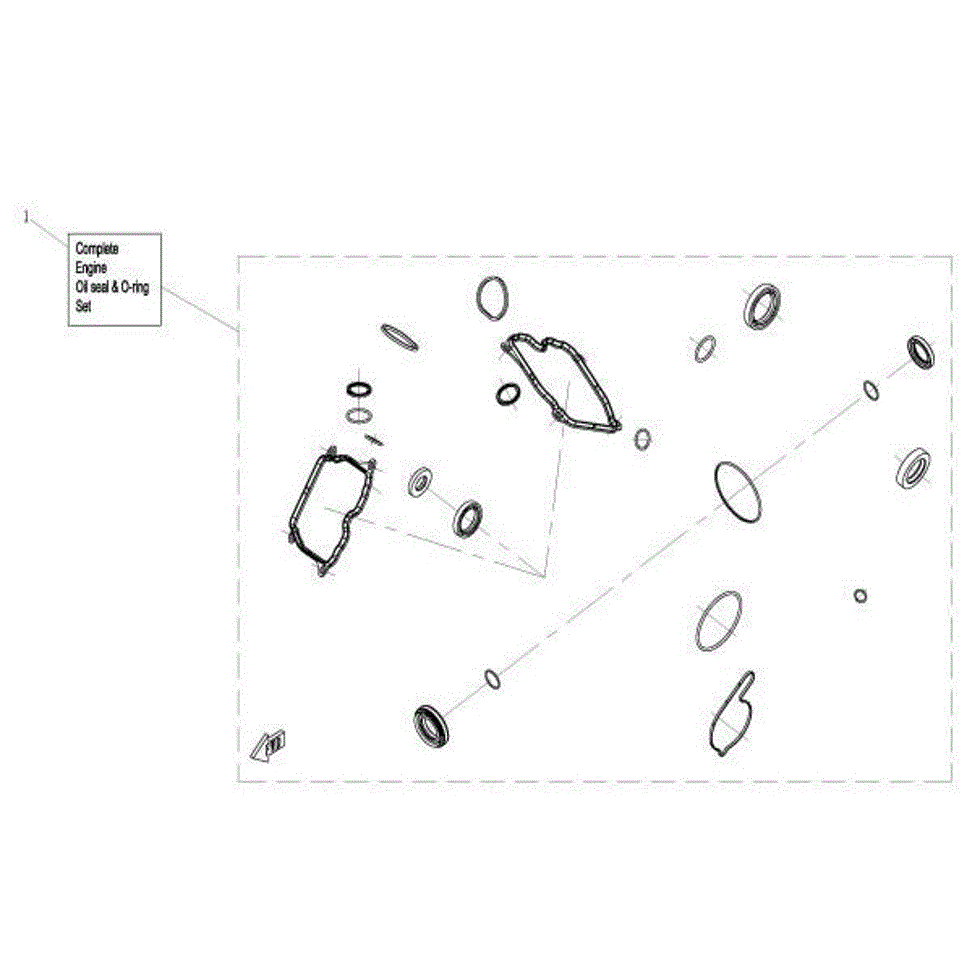 An Image of a Genuine CFMOTO Parts Schematic Diagram showing the schematic - ENGINE OIL SEAL & O-RING SET - 2022 CFMOTO ZFORCE 800 Trail
