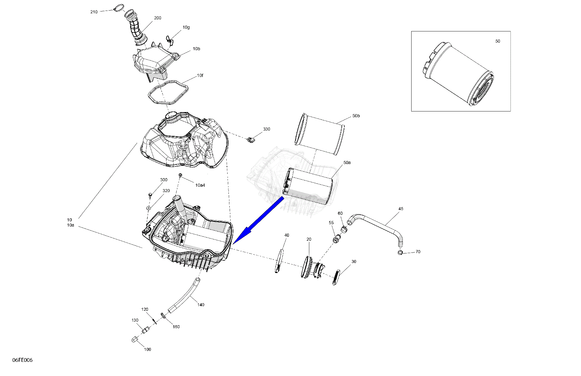 An Image of a Genuine Can-Am Parts Schematic Diagram showing the schematic - ENGINE - AIR INTAKE