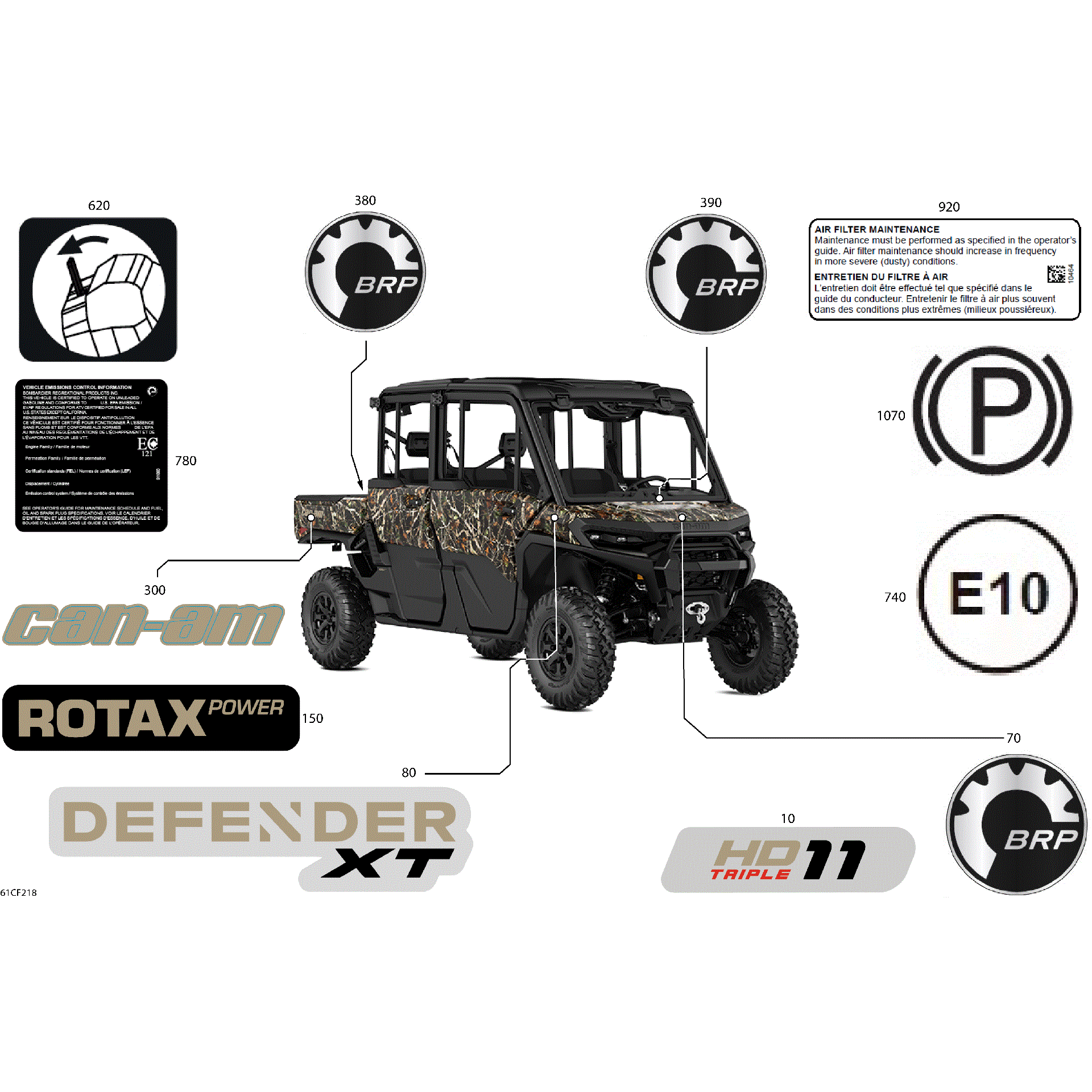 An Image of a Genuine Can-Am Parts Schematic Diagram showing the schematic - BODY - DECALS