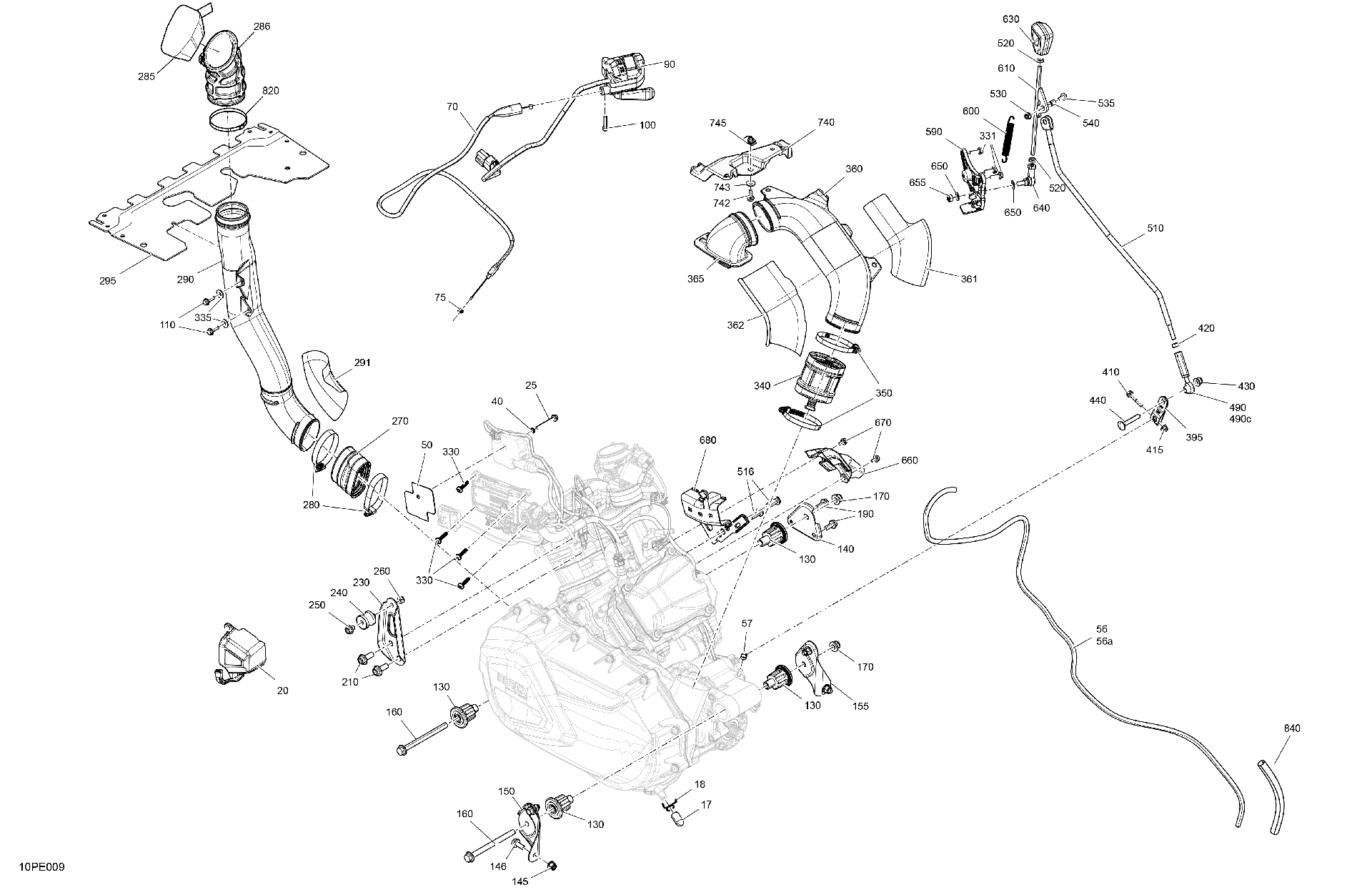 An Image of a Genuine Can-Am Parts Schematic Diagram showing the schematic - ENGINE - SYSTEM