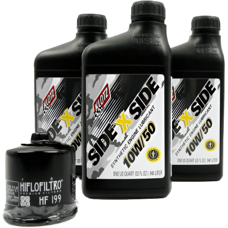 10W50 Synthetic Engine Oil Side X Side by Klotz w/ HiFloFiltro HF199 Oil Filter