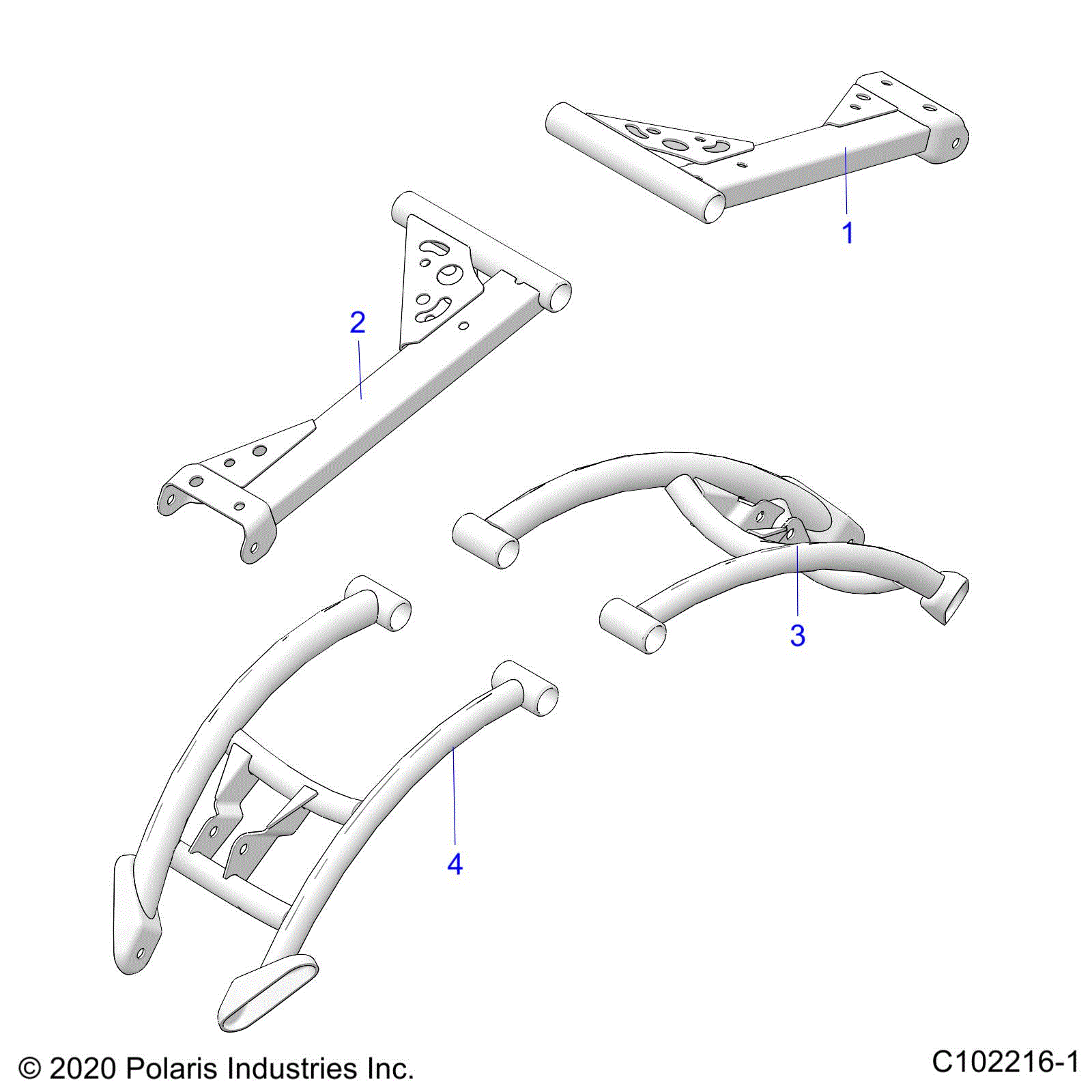 An Image of a Genuine Polaris Parts Schematic Diagram showing the schematic - SUSPENSION: REAR CONTROL ARMS - 2025 POLARIS SPORTSMAN 850 EPS ULTIMATE TRAIL 49 48"