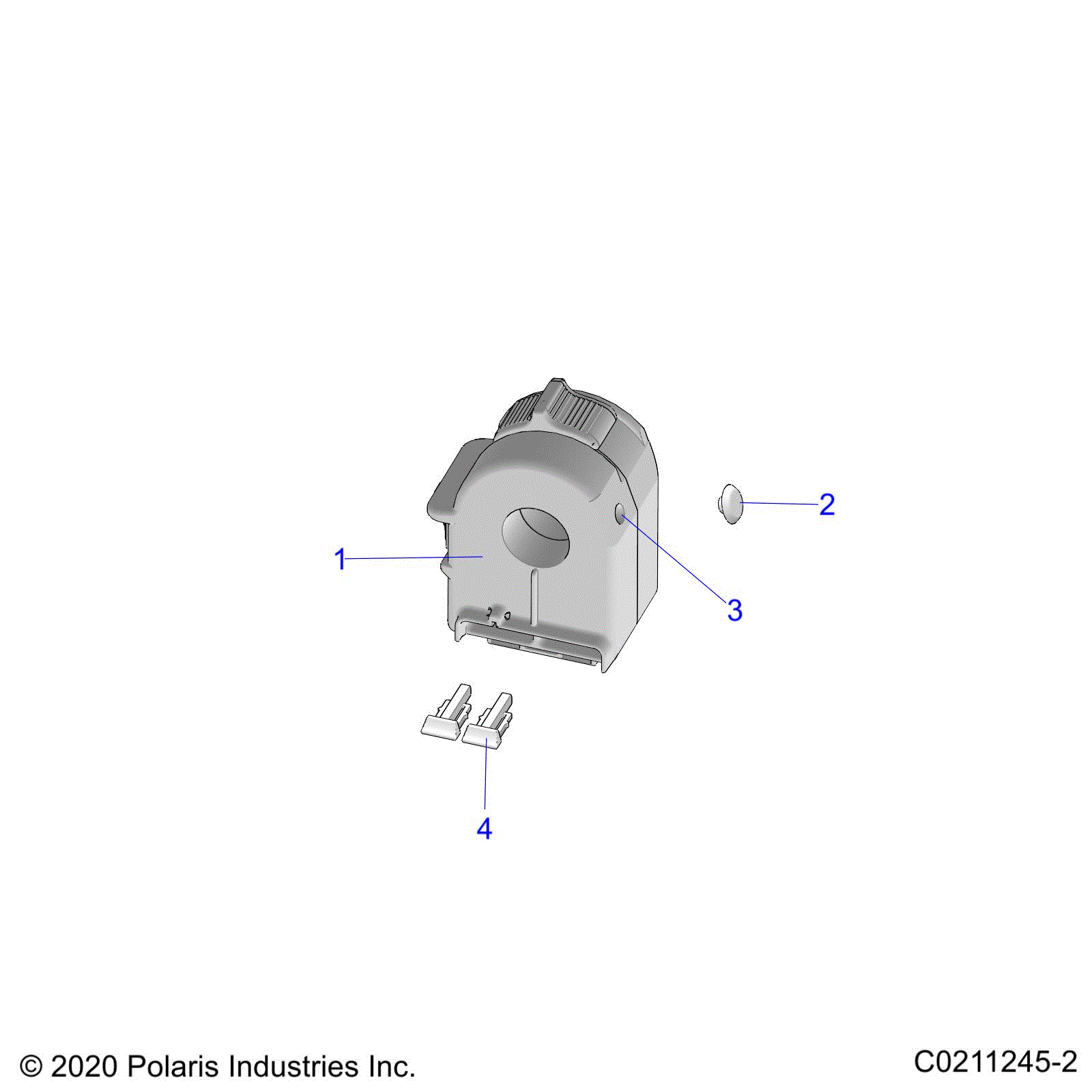 An Image of a Genuine Polaris Parts Schematic Diagram showing the schematic - STEERING: CONTROLS LEFT HAND CONTROLS - 2021 POLARIS SPORTSMAN 850 HIGH LIFTER