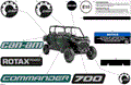 BODY - DECALS - 2024 CAN AM COMMANDER MAX 700 EFI DPS - TUNDRA GREEN - 60" WIDTH CALI