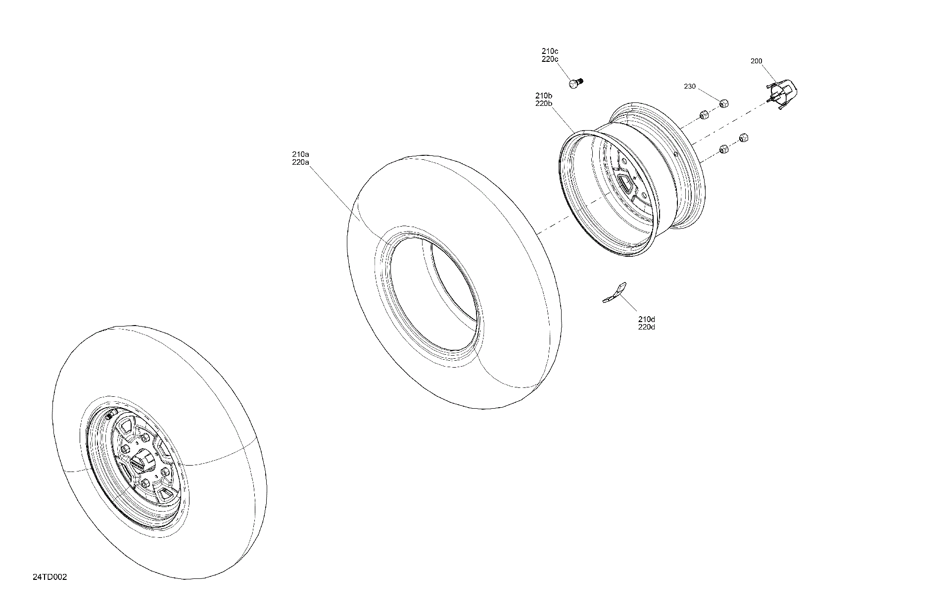 An Image of a Genuine Can-Am Parts Schematic Diagram showing the schematic - DRIVE - FRONT WHEELS