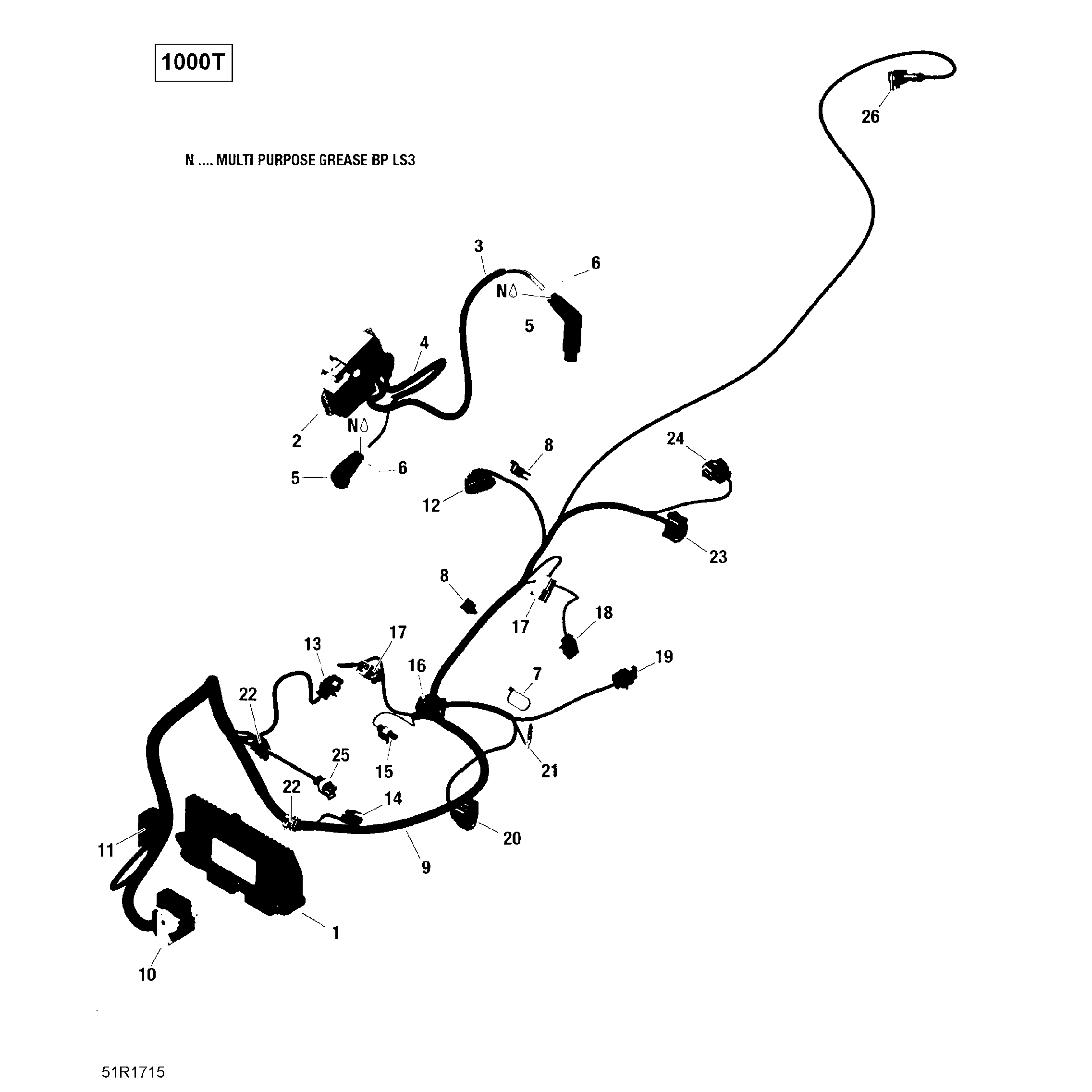 An Image of a Genuine Can-Am Parts Schematic Diagram showing the schematic - ENGINE HARNESS AND ELECTRONIC MODULE - TURBO