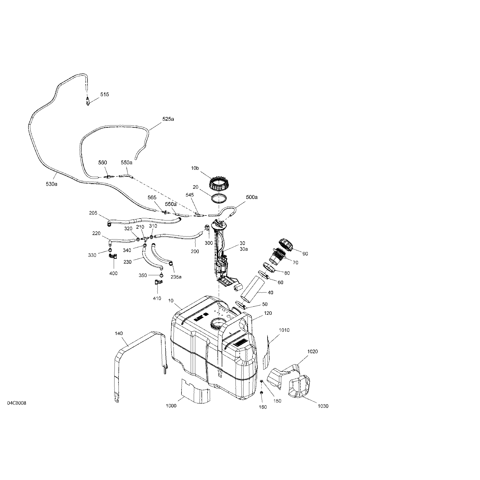 An Image of a Genuine Can-Am Parts Schematic Diagram showing the schematic - ENGINE - FUEL - NO EVAP