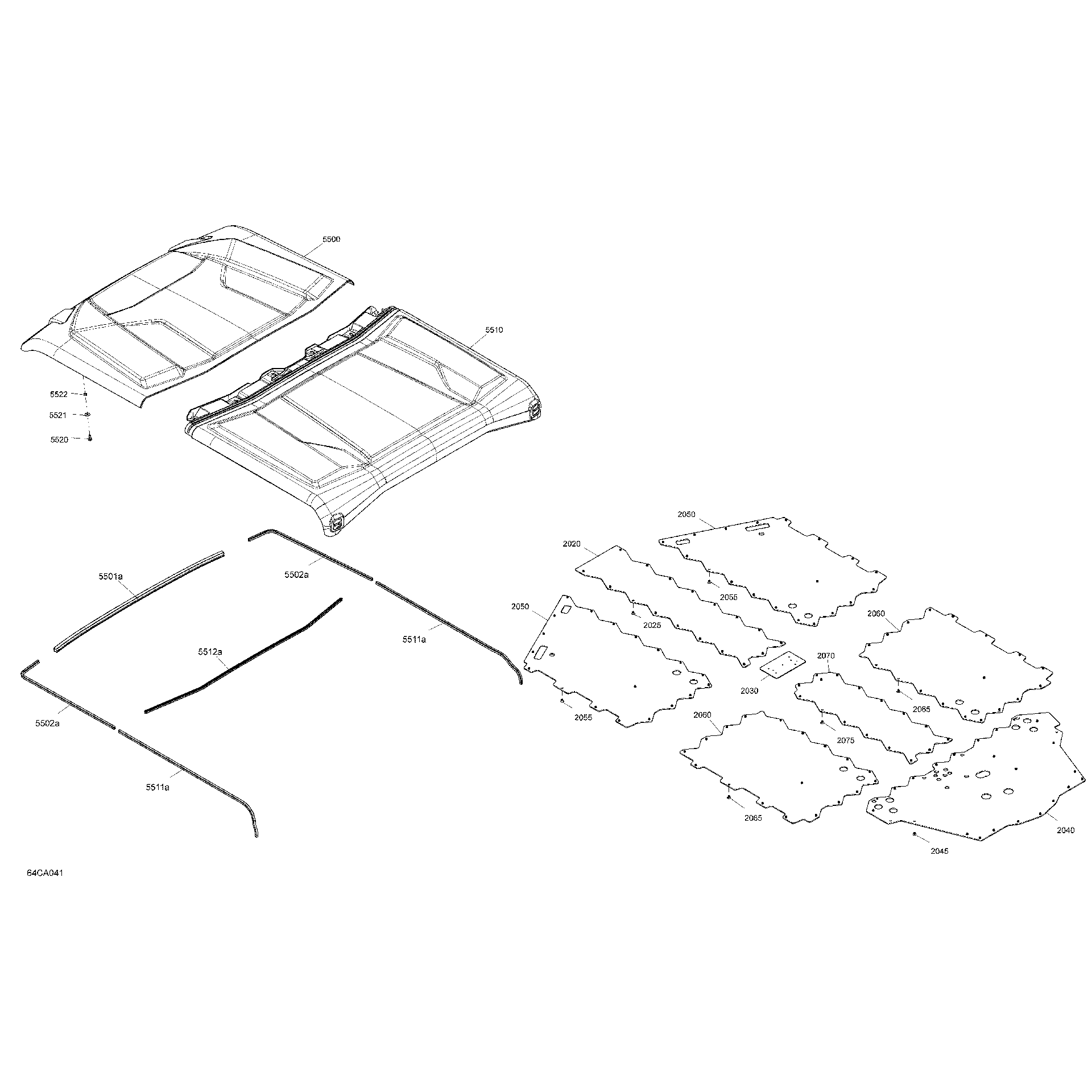 An Image of a Genuine Can-Am Parts Schematic Diagram showing the schematic - BODY - SKID PLATE