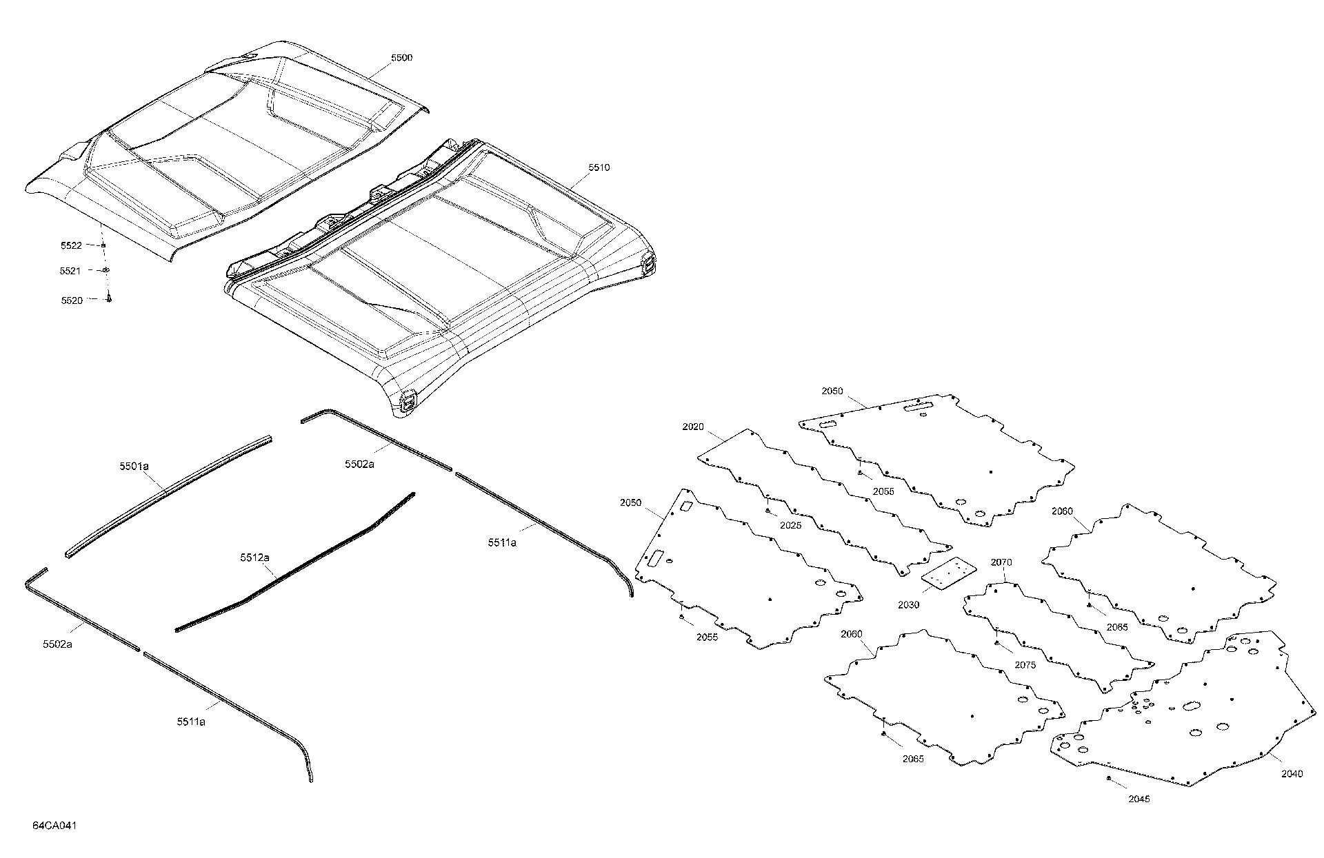An Image of a Genuine Can-Am Parts Schematic Diagram showing the schematic - BODY - SKID PLATE
