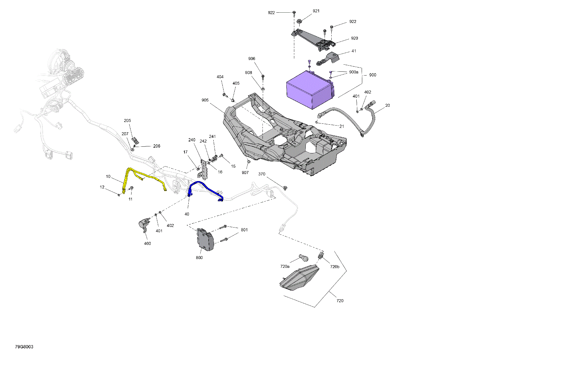 An Image of a Genuine Can-Am Parts Schematic Diagram showing the schematic - ELECTRIC - REAR SECTION