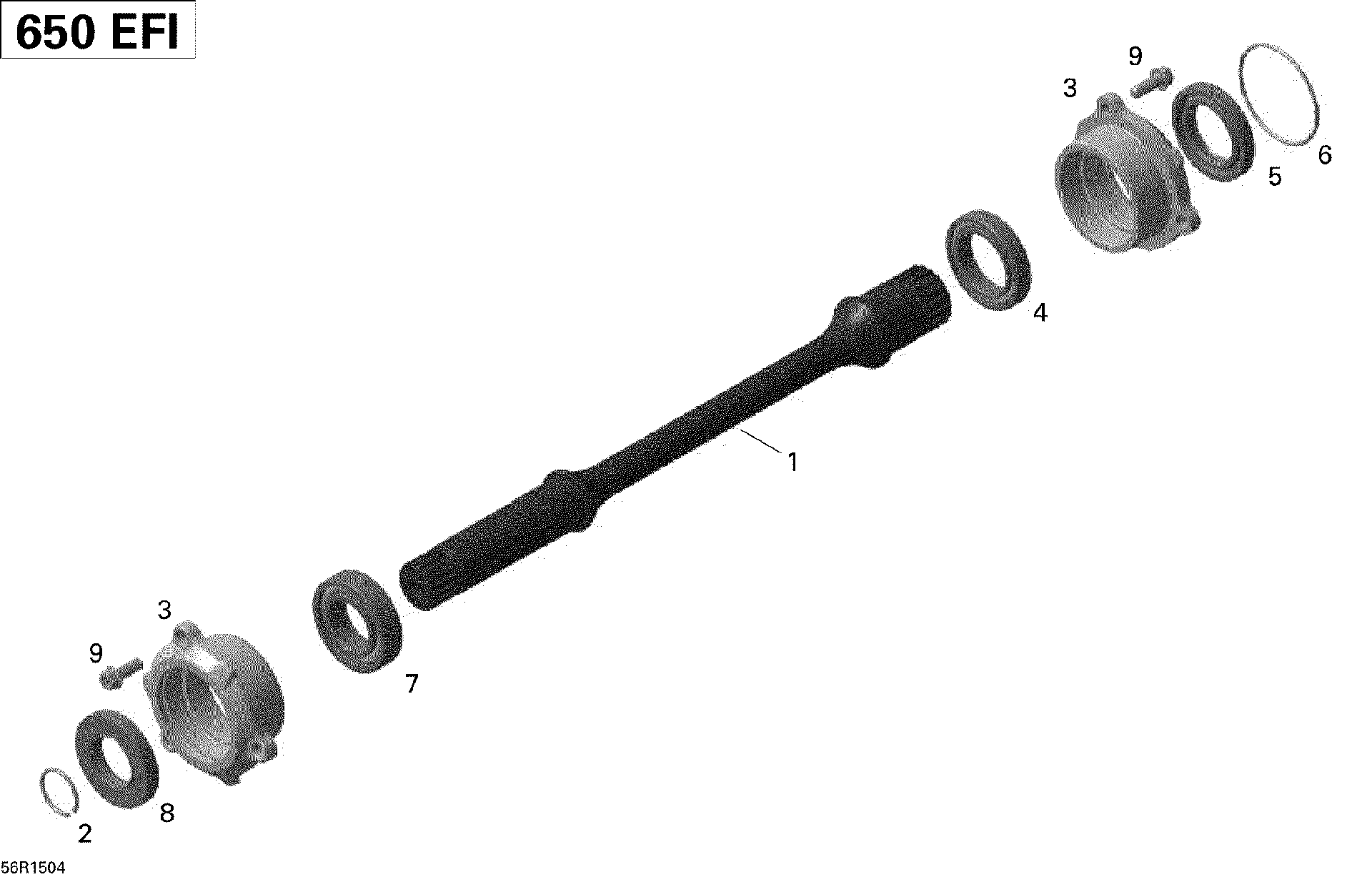 An Image of a Genuine Can-Am Parts Schematic Diagram showing the schematic - DRIVE SHAFT _56R1504