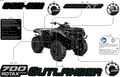 BODY - FEATURE DECALS - 2026 CAN AM OUTLANDER 700 4X4 XT - PLATINUM SILVER SATIN