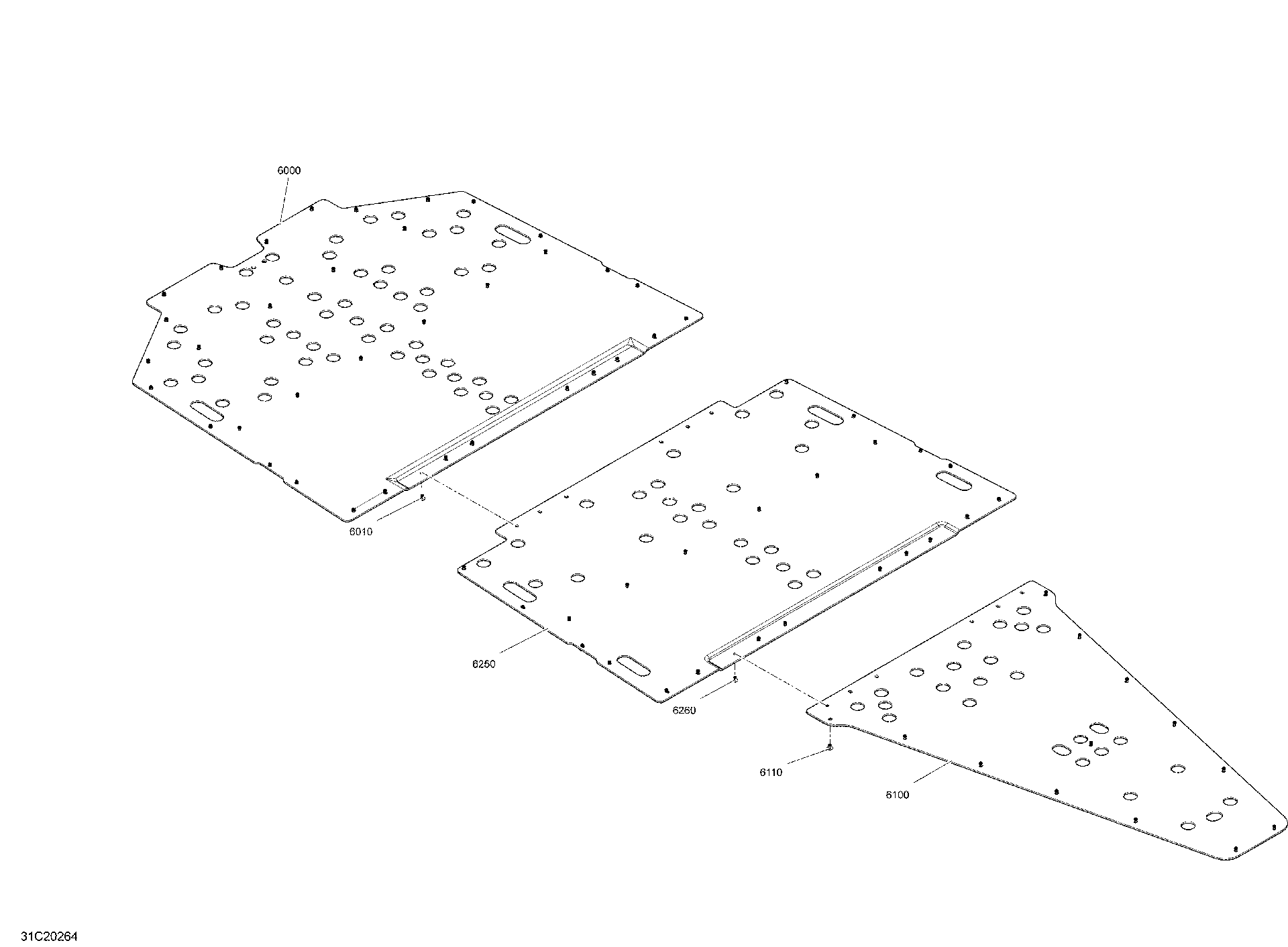 An Image of a Genuine Can-Am Parts Schematic Diagram showing the schematic - BODY - SKID PLATE