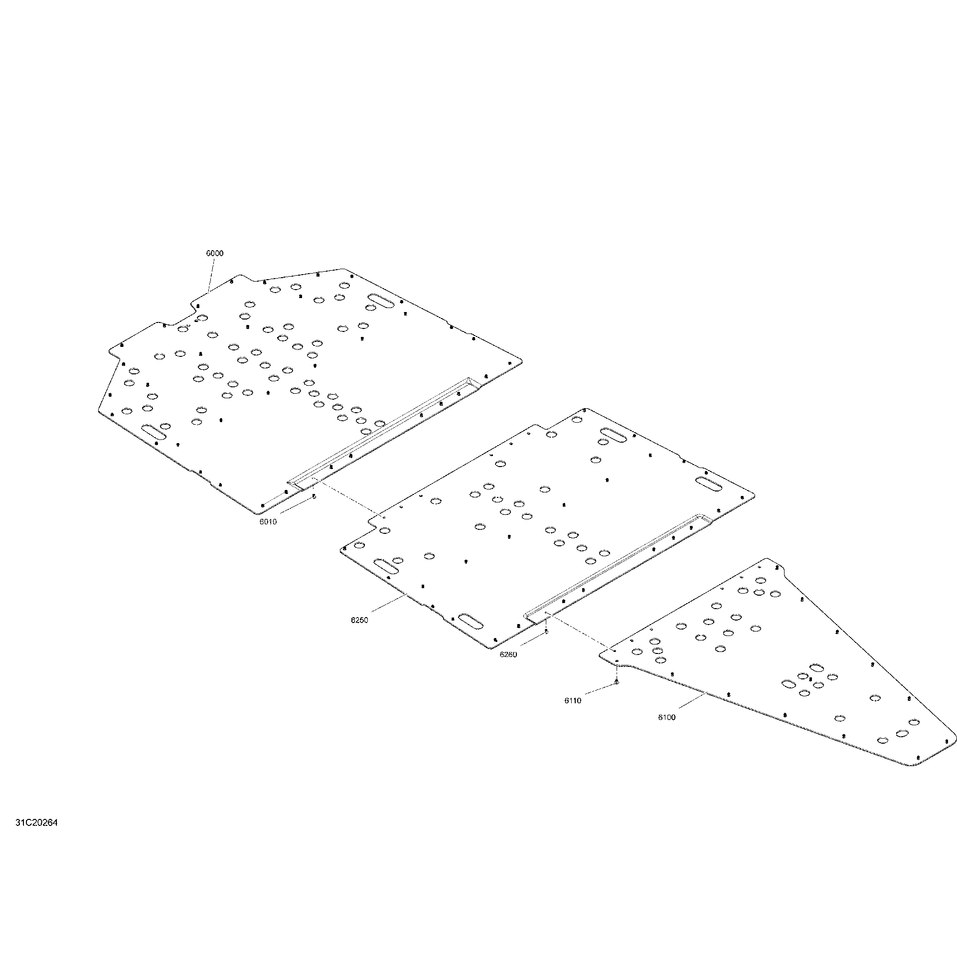 An Image of a Genuine Can-Am Parts Schematic Diagram showing the schematic - BODY - SKID PLATE
