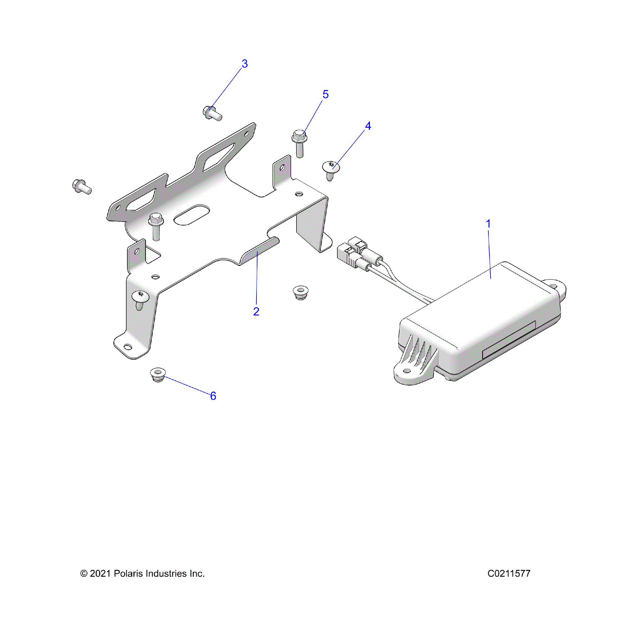 An Image of a Genuine Polaris Parts Schematic Diagram showing the schematic - ELECTRICAL: GPS ANTENNA - 2025 POLARIS SPORTSMAN TOURING 570 ULTIMATE