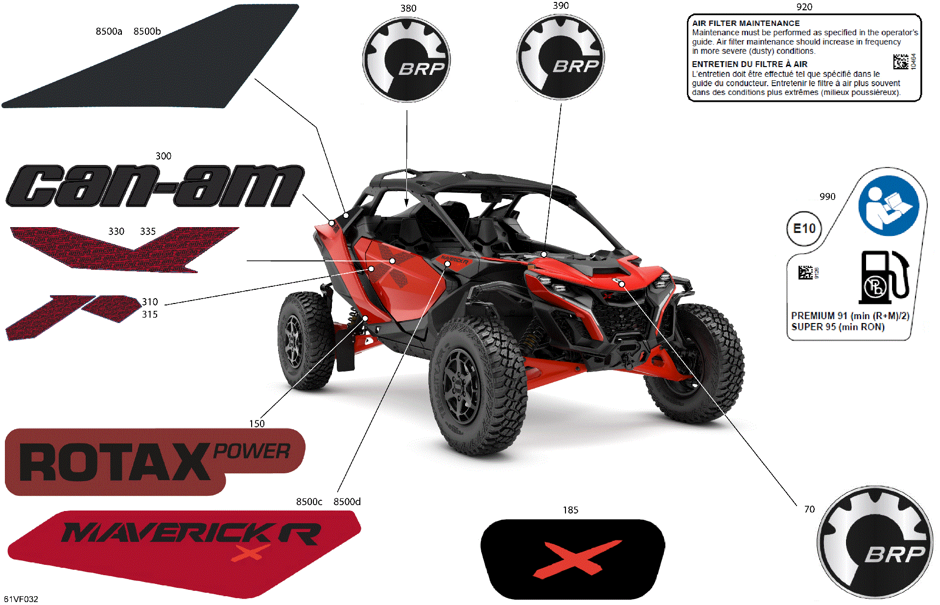 An Image of a Genuine Can-Am Parts Schematic Diagram showing the schematic - BODY - DECALS