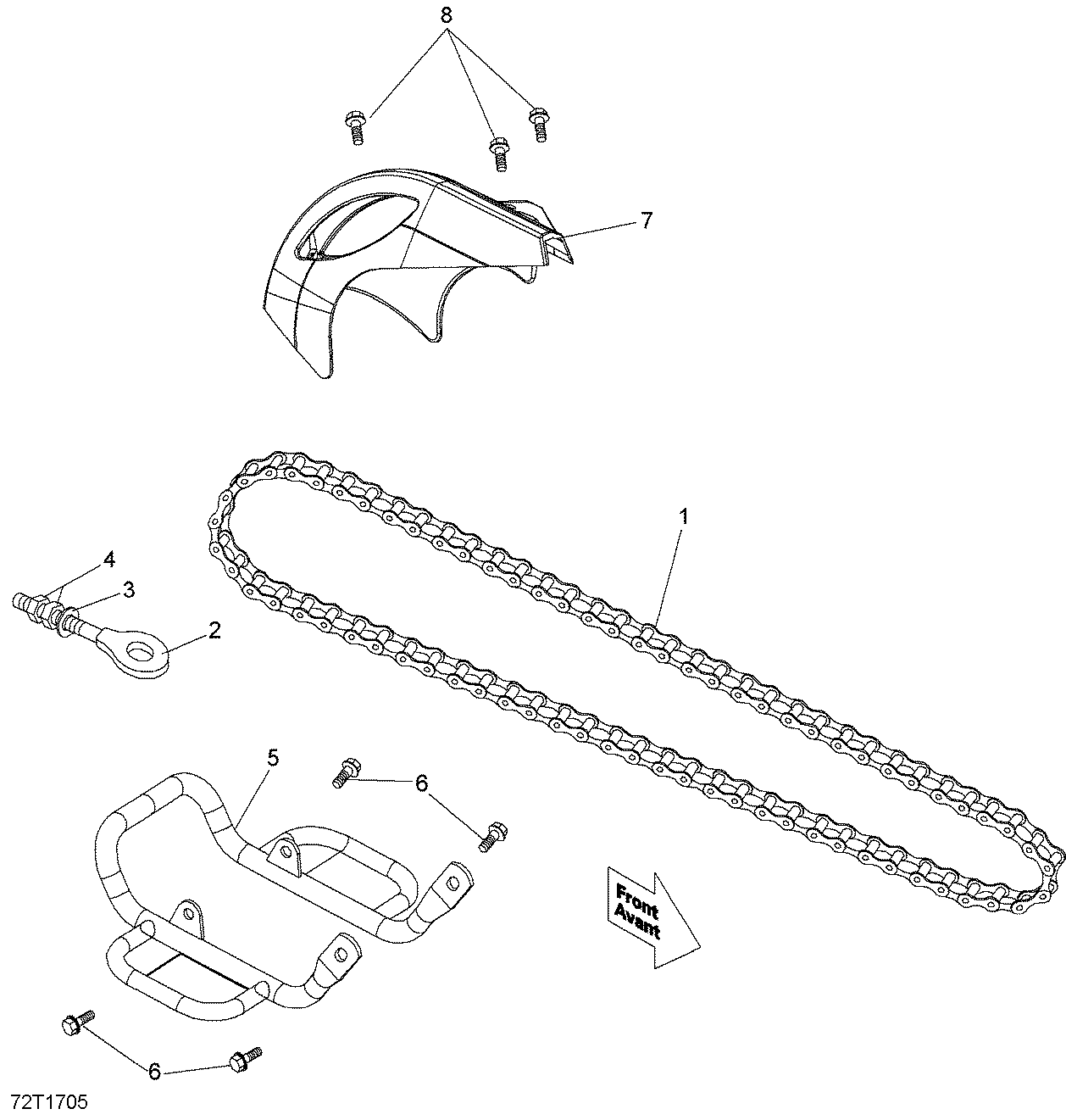 An Image of a Genuine Can-Am Parts Schematic Diagram showing the schematic - CHAIN
