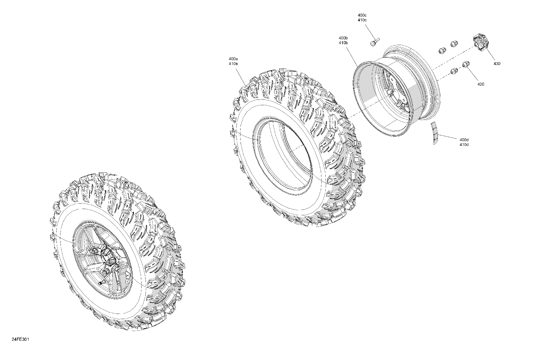 An Image of a Genuine Can-Am Parts Schematic Diagram showing the schematic - DRIVE - FRONT WHEELS