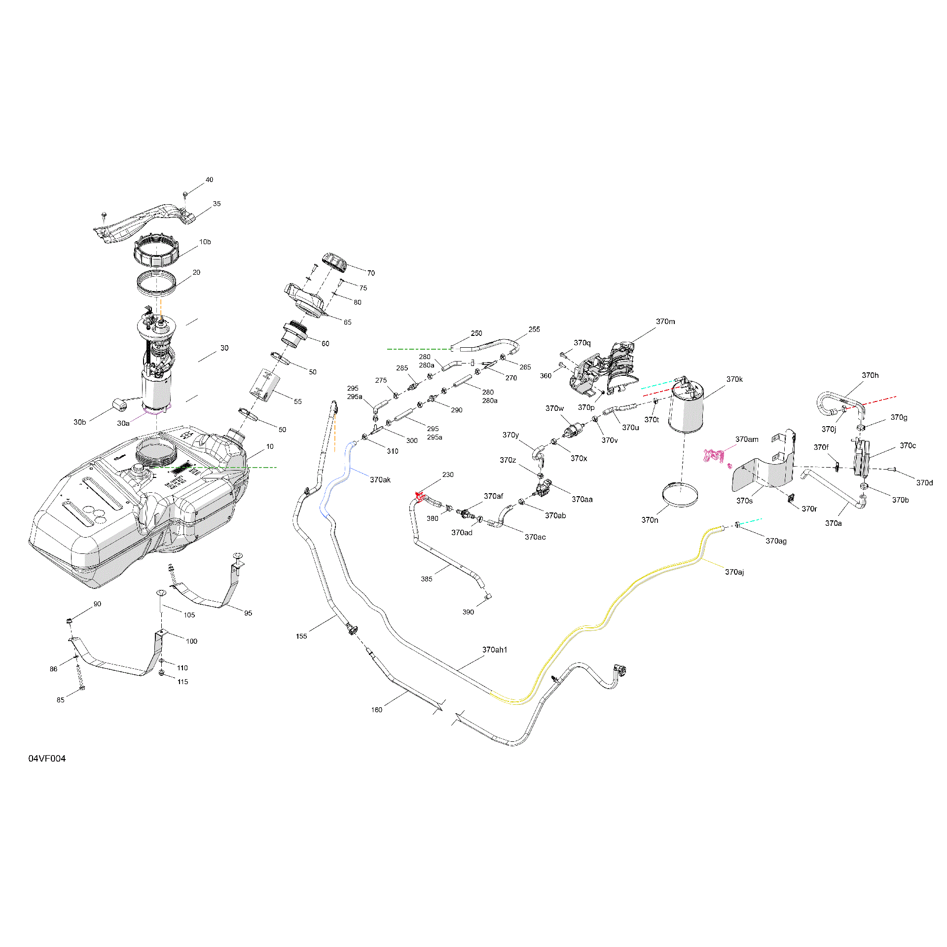 An Image of a Genuine Can-Am Parts Schematic Diagram showing the schematic - ENGINE - FUEL