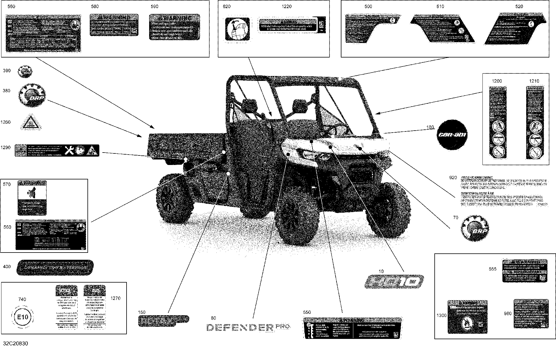 An Image of a Genuine Can-Am Parts Schematic Diagram showing the schematic - DECALS - DPS