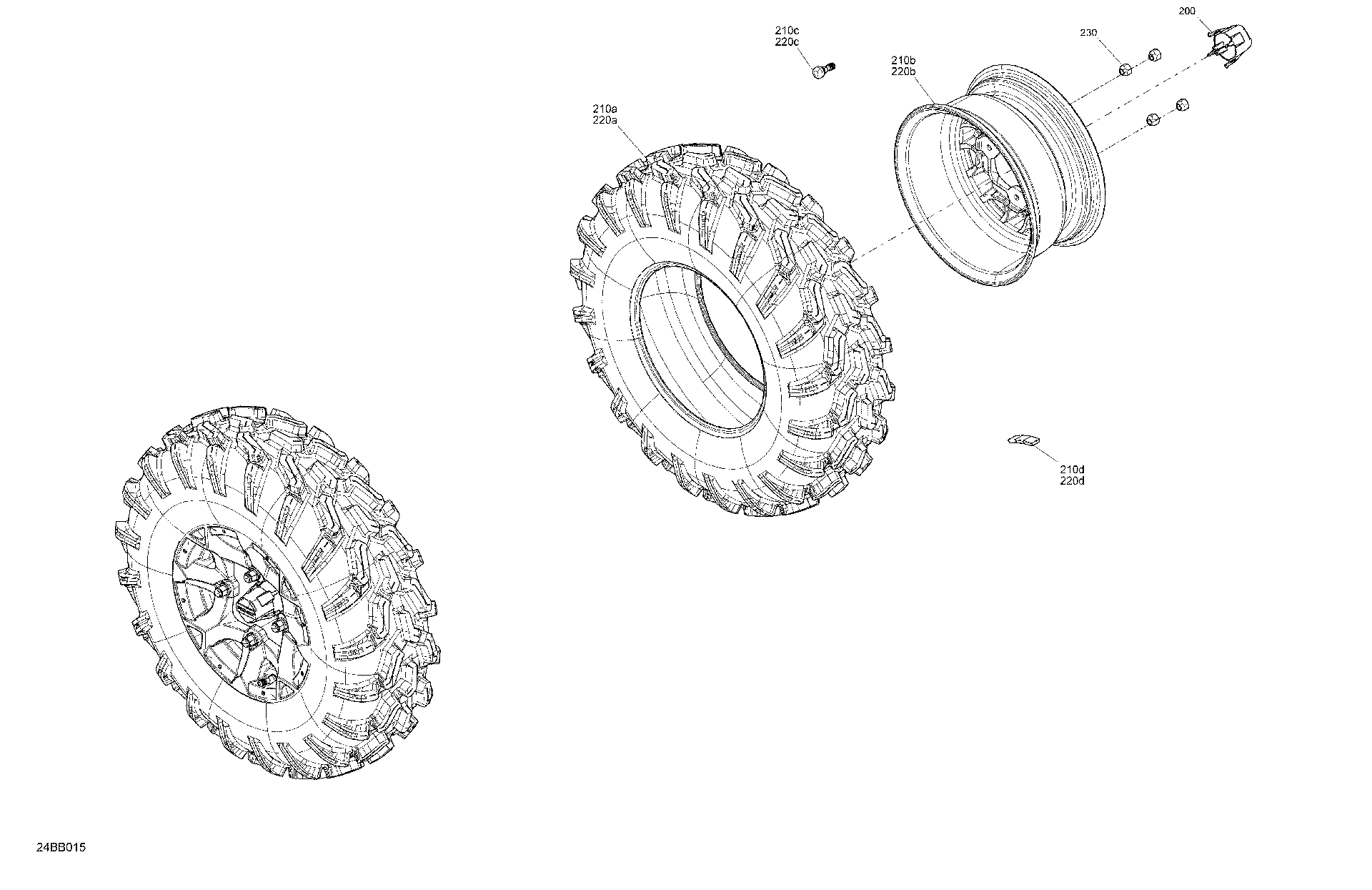An Image of a Genuine Can-Am Parts Schematic Diagram showing the schematic - DRIVE - FRONT WHEELS