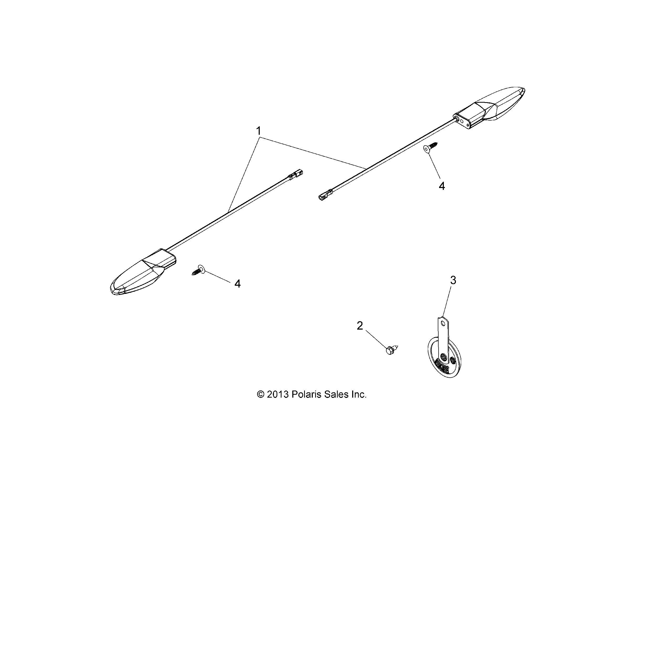 An Image of a Genuine Polaris Parts Schematic Diagram showing the schematic - ELECTRICAL: TURN SIGNALS and HORN - 2016 POLARIS SPORTSMAN 570 EFI UTE HD