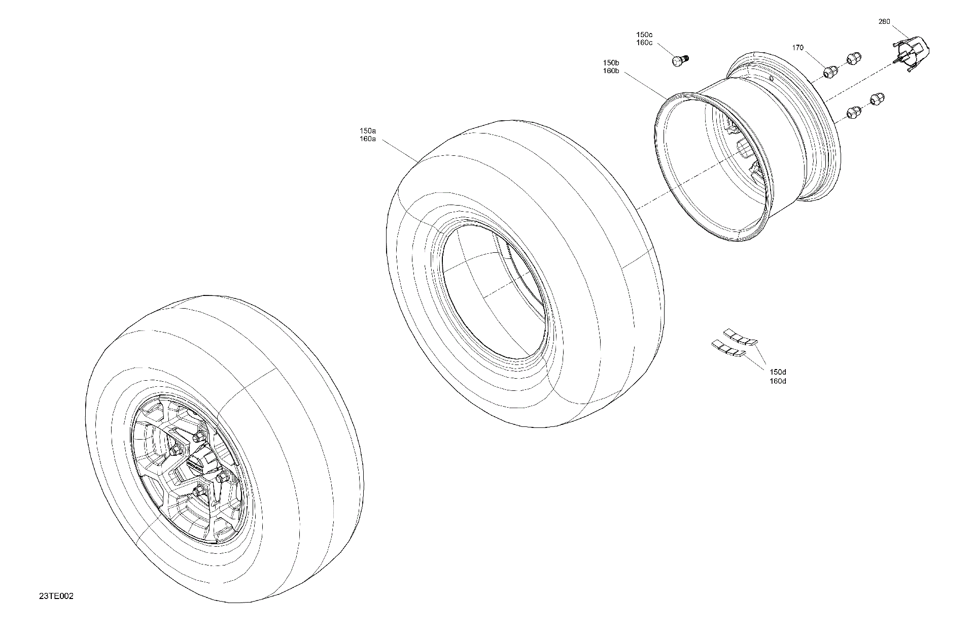 An Image of a Genuine Can-Am Parts Schematic Diagram showing the schematic - DRIVE - REAR WHEELS