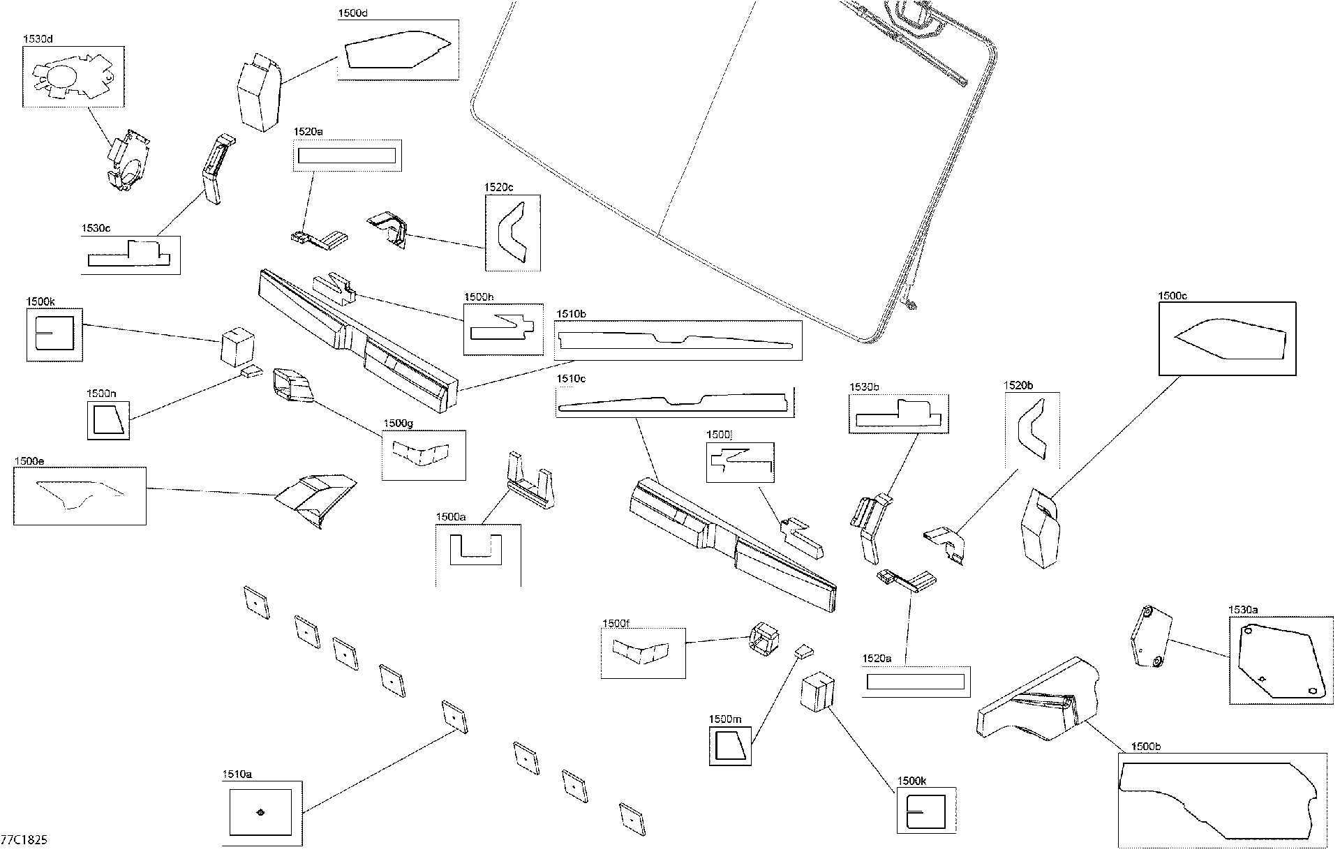 An Image of a Genuine Can-Am Parts Schematic Diagram showing the schematic - CAB INTERIOR INSULATION FOAM - CAB