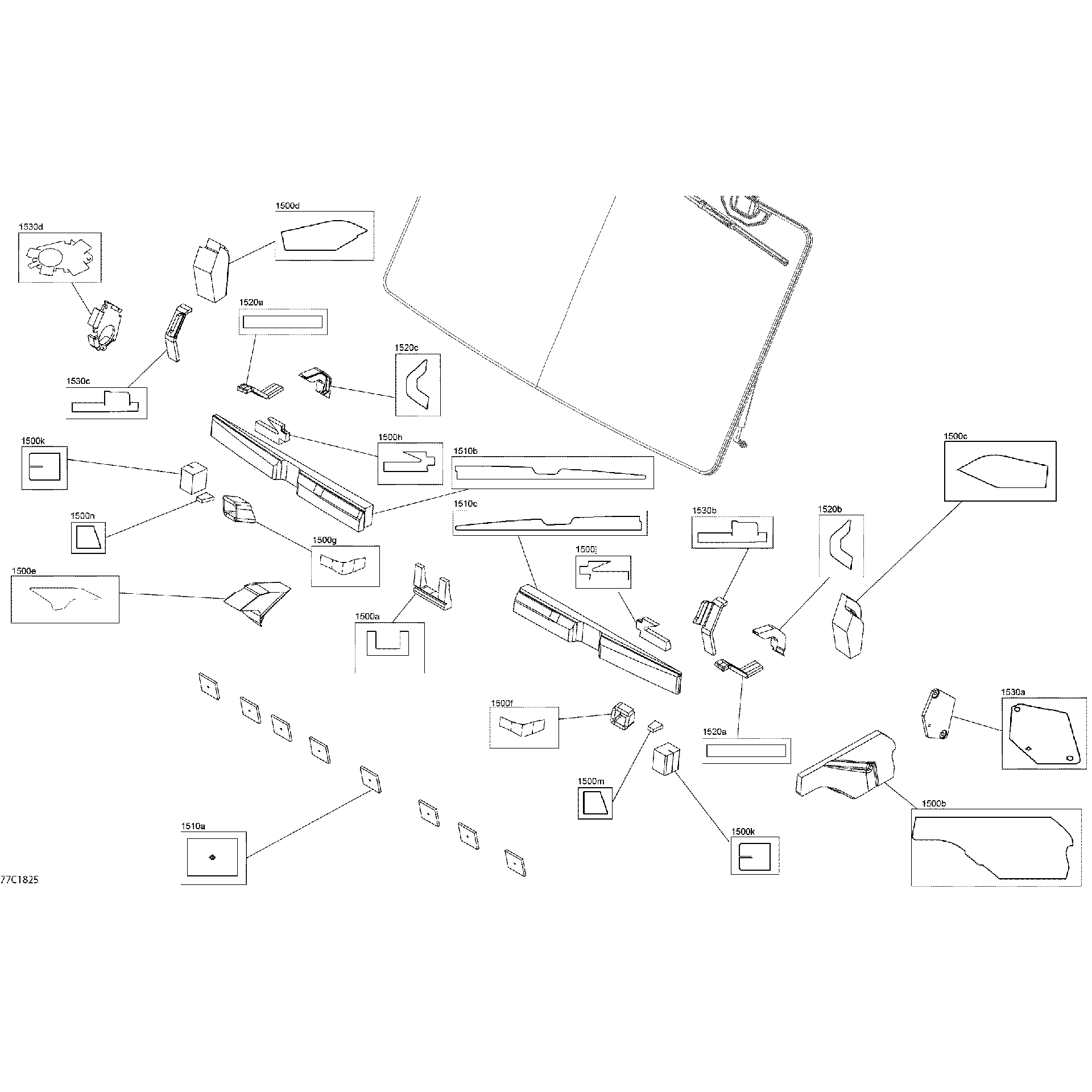 An Image of a Genuine Can-Am Parts Schematic Diagram showing the schematic - CAB INTERIOR INSULATION FOAM - CAB
