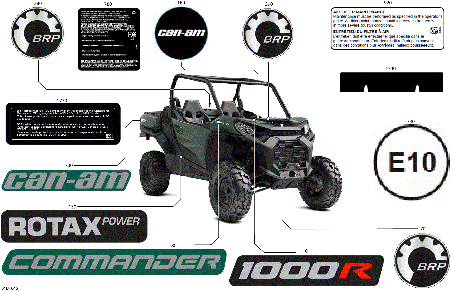 An Image of a Genuine Can-Am Parts Schematic Diagram showing the schematic - BODY - DECALS