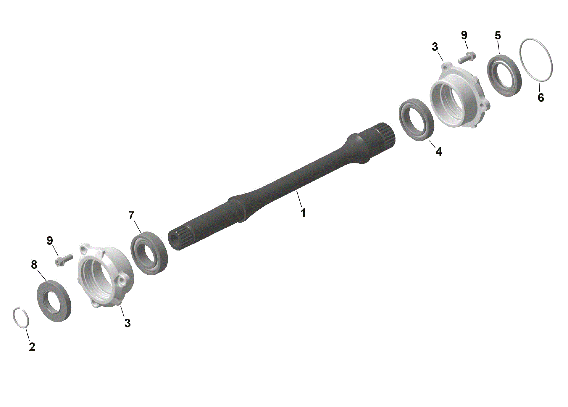 An Image of a Genuine Can-Am Parts Schematic Diagram showing the schematic - ROTAX - DRIVE SHAFT