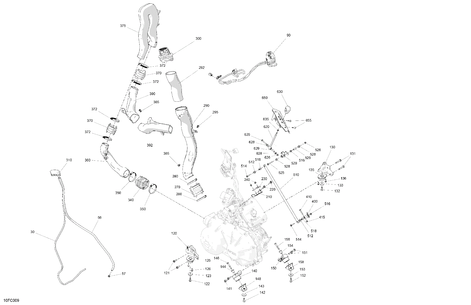 An Image of a Genuine Can-Am Parts Schematic Diagram showing the schematic - ENGINE - SYSTEM