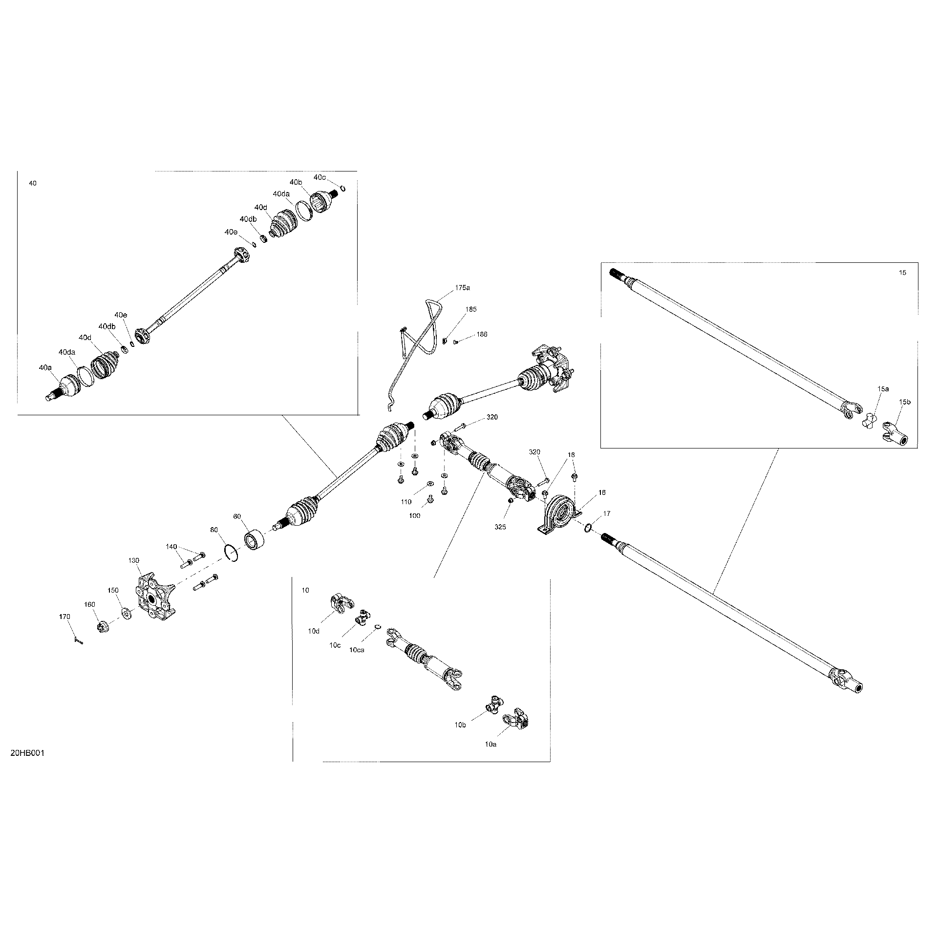 An Image of a Genuine Can-Am Parts Schematic Diagram showing the schematic - DRIVE - FRONT - COMMON PARTS