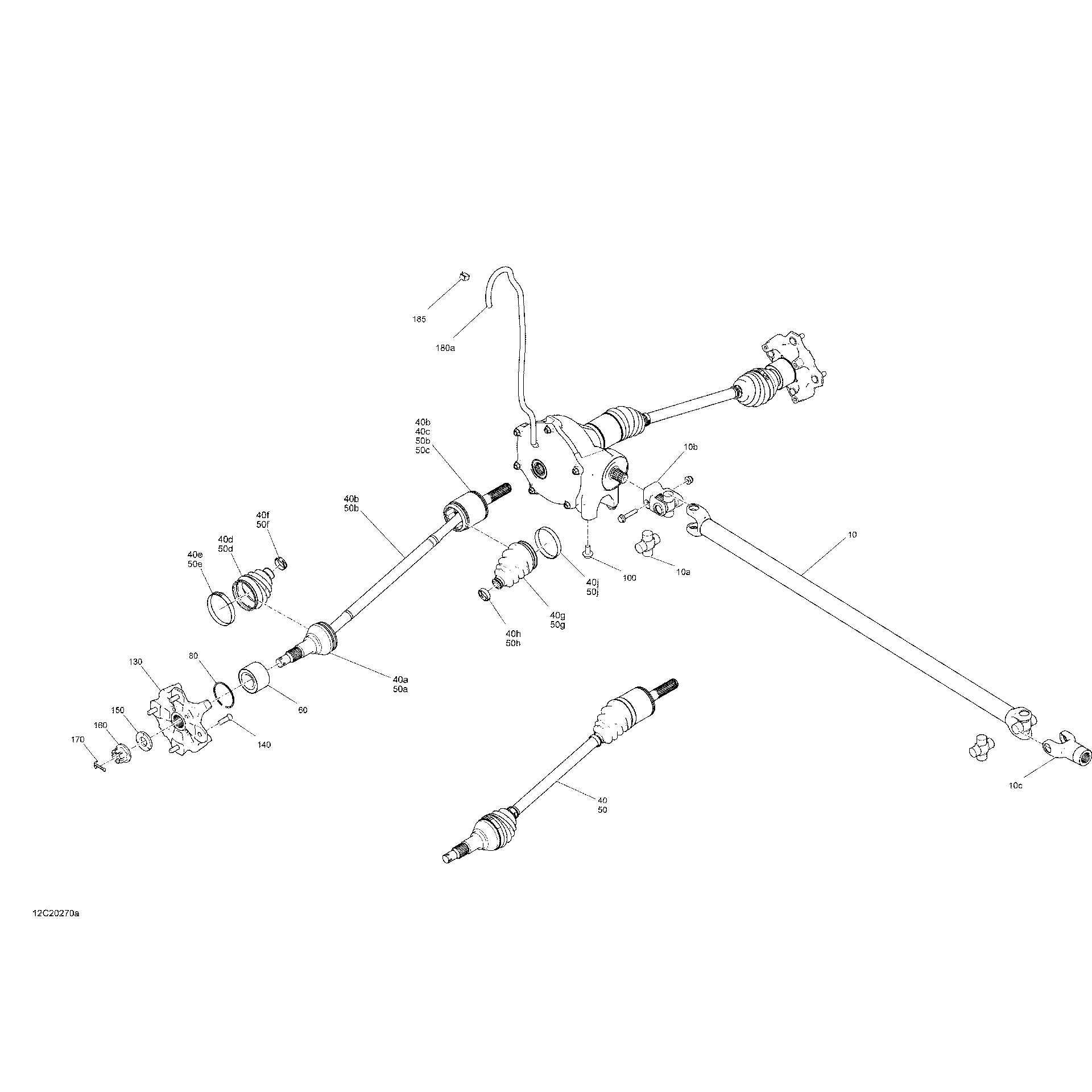 An Image of a Genuine Can-Am Parts Schematic Diagram showing the schematic - FRONT DRIVE - COMMON PARTS