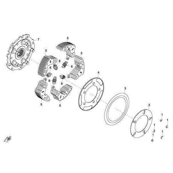 An Image of a Genuine CFMOTO Parts Schematic Diagram showing the schematic - CLUTCH ASSY - 2015 CFMOTO ZFORCE 800 Trail