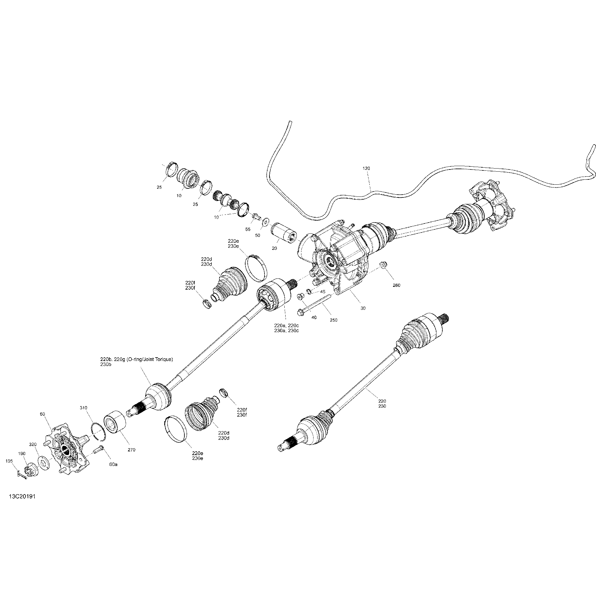 An Image of a Genuine Can-Am Parts Schematic Diagram showing the schematic - REAR DRIVE - COMMON PARTS