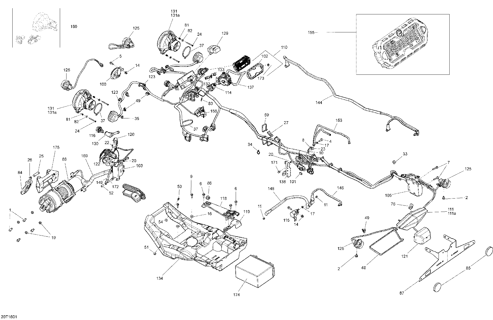 An Image of a Genuine Can-Am Parts Schematic Diagram showing the schematic - ELECTRICAL SYSTEM - ALL MODELS