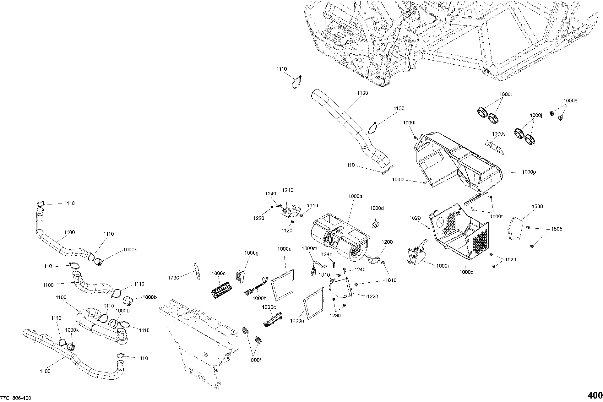 An Image of a Genuine Can-Am Parts Schematic Diagram showing the schematic - CAB INTERIOR - DASHBOARD
