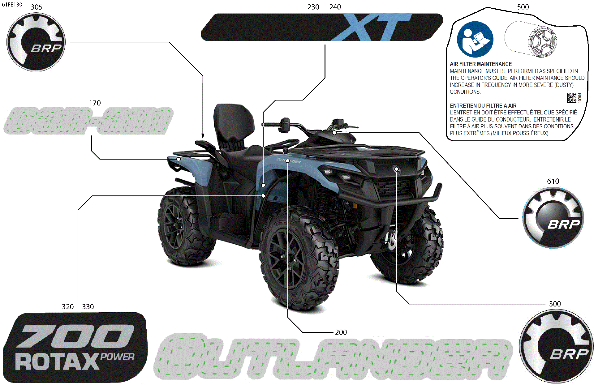 An Image of a Genuine Can-Am Parts Schematic Diagram showing the schematic - BODY - FEATURE DECALS