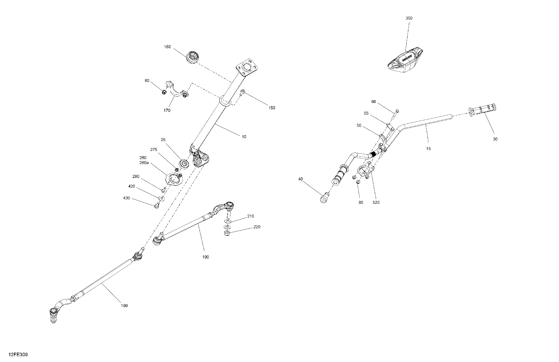 An Image of a Genuine Can-Am Parts Schematic Diagram showing the schematic - MECHANIC - STEERING