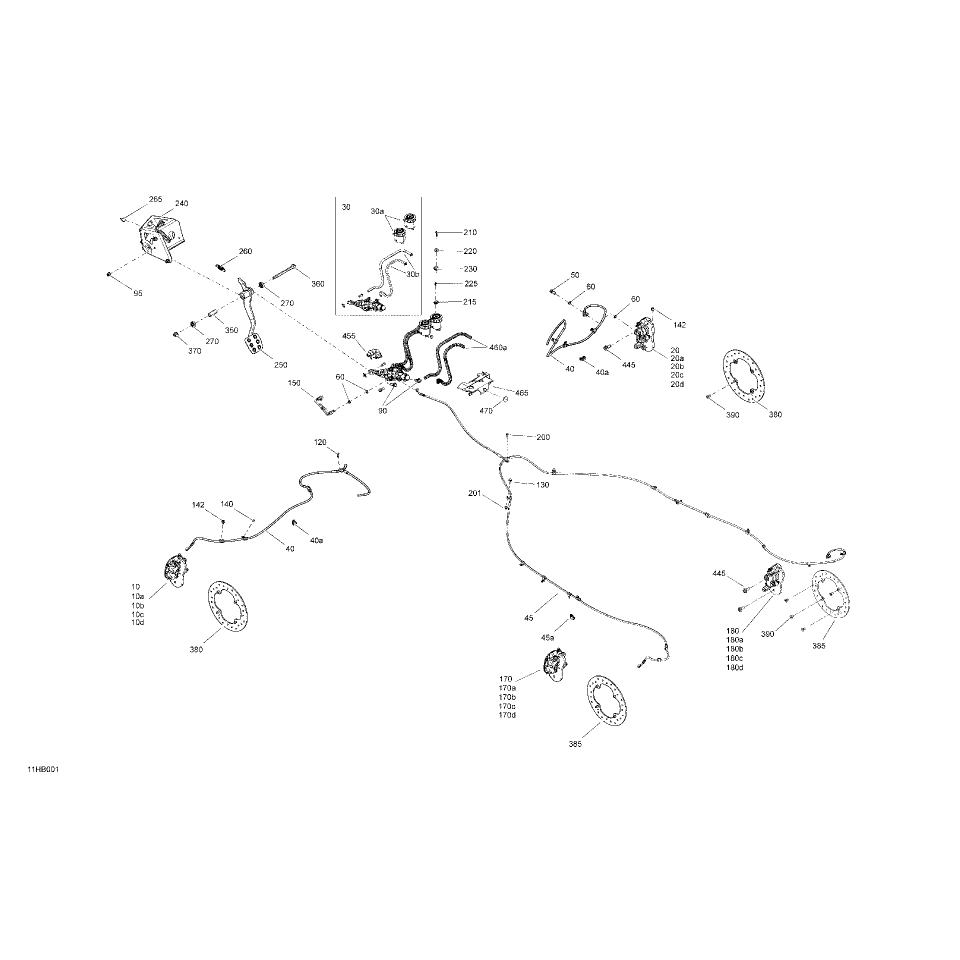 An Image of a Genuine Can-Am Parts Schematic Diagram showing the schematic - MECHANIC - BRAKE SYSTEM