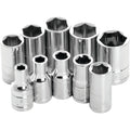10 Pc 1/4" Met Socket Set Shallow by Performance Tool