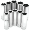 10 Pc 3/8" Met Socket Set Deep by Performance Tool