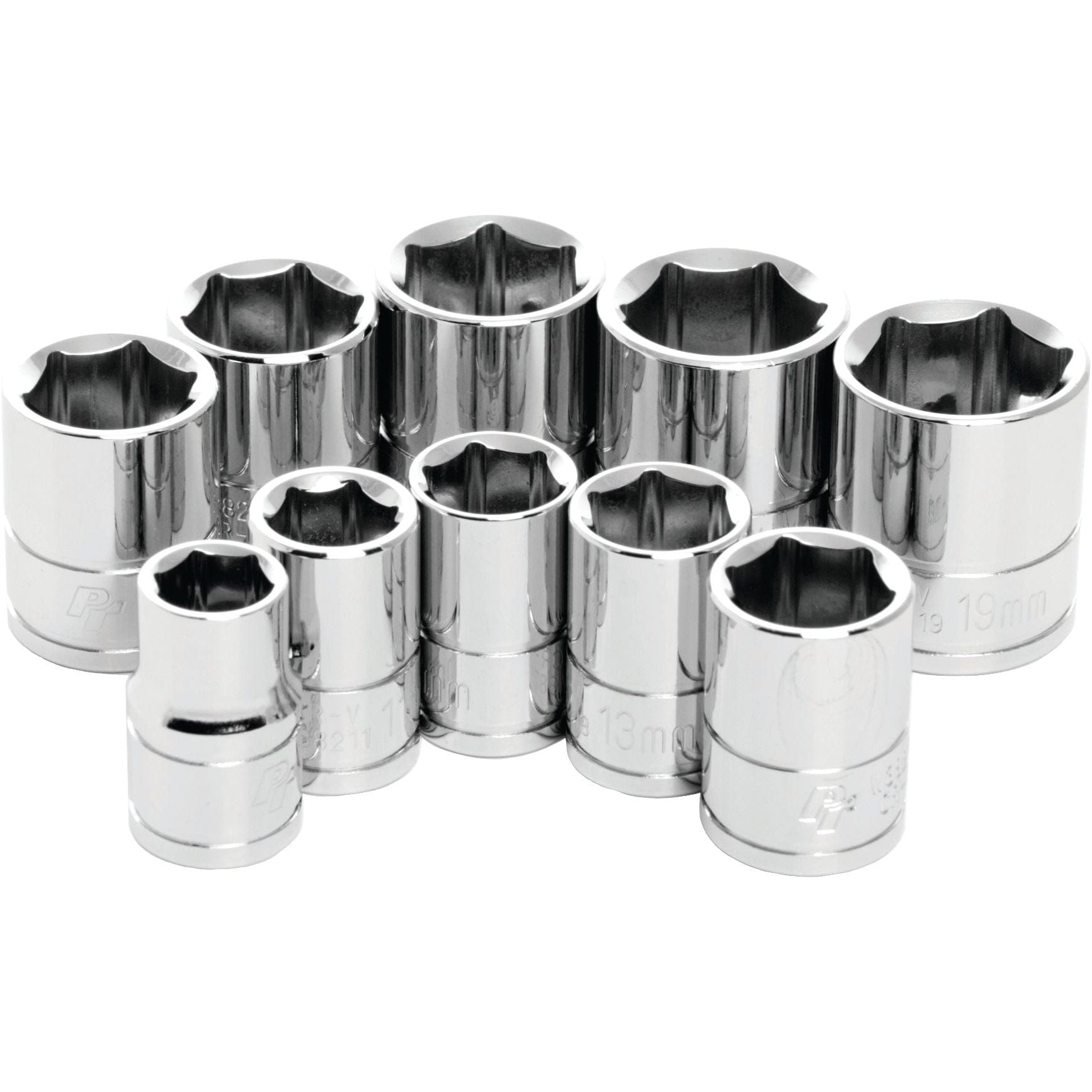 10 Pc 3/8" Met Socket Set Shallow by Performance Tool W38202 Hand Tool