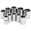 10 Pc 3/8" Met Socket Set Shallow by Performance Tool