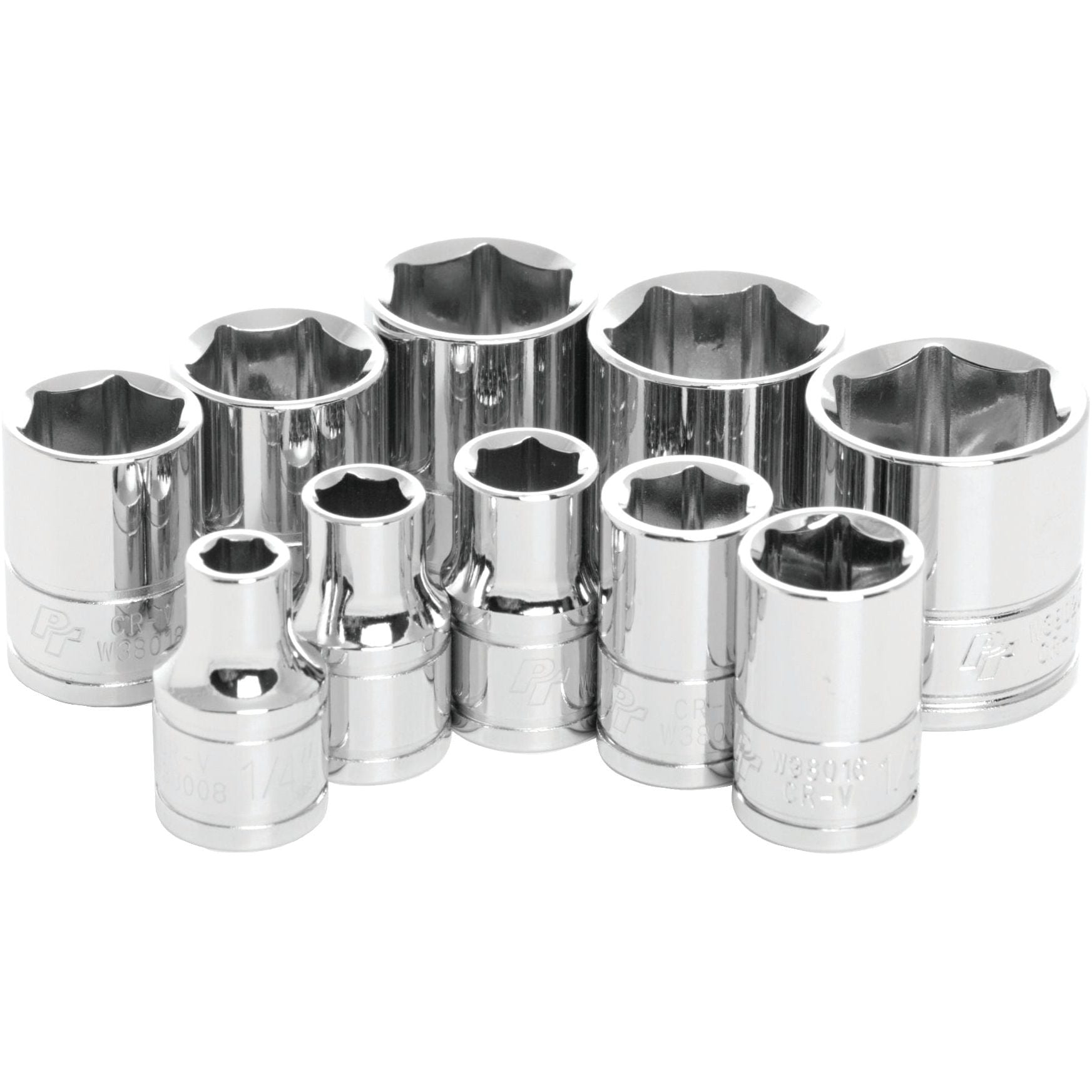 10 Pc 3/8" Sae Socket Set Shallow by Performance Tool W38002 Hand Tool