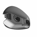 Silver and black motorcycle fuel tank with smooth curved design and mounting points.