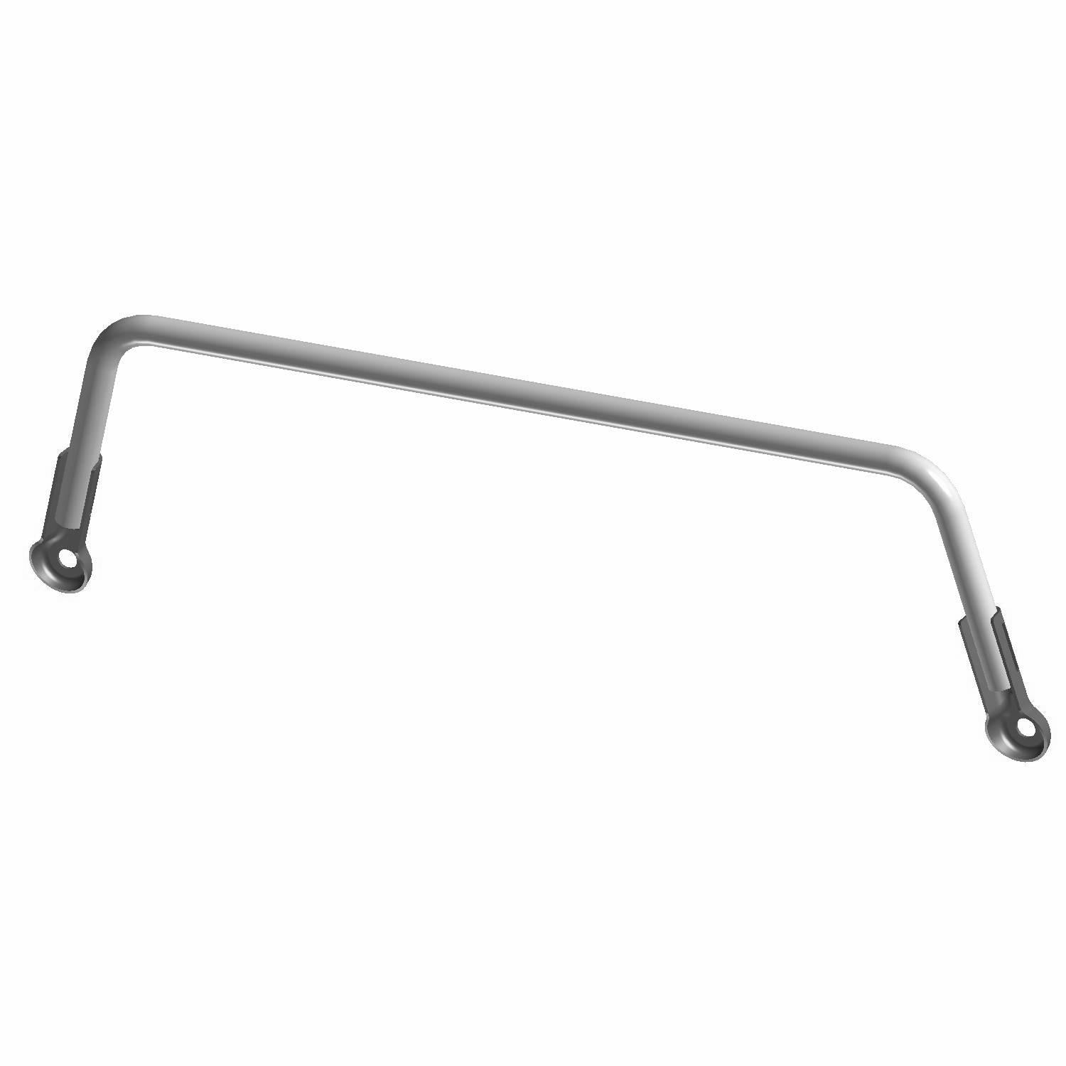 Black metal sway bar with angled design and mounting holes on each end for UTV suspension.
